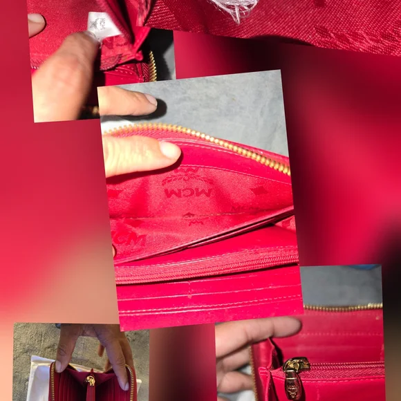 MCM Red Leather Zip-Around Wallet | Gold Hardware | Vintage Authentic - Picture 14 of 14